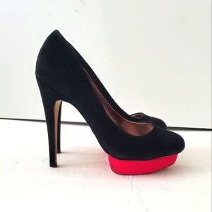 DV Dolce Vita Black / Hot Pink Suede Platform Sz.7